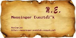 Messinger Euszták névjegykártya